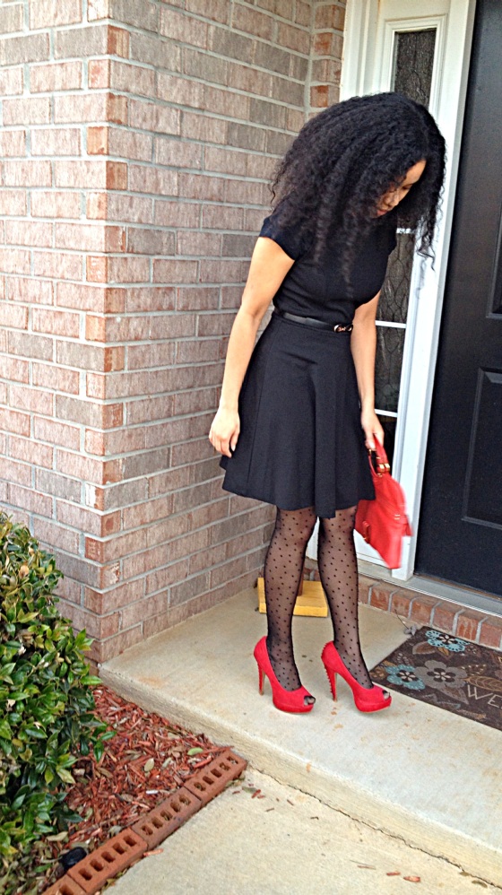 little black dress red heels